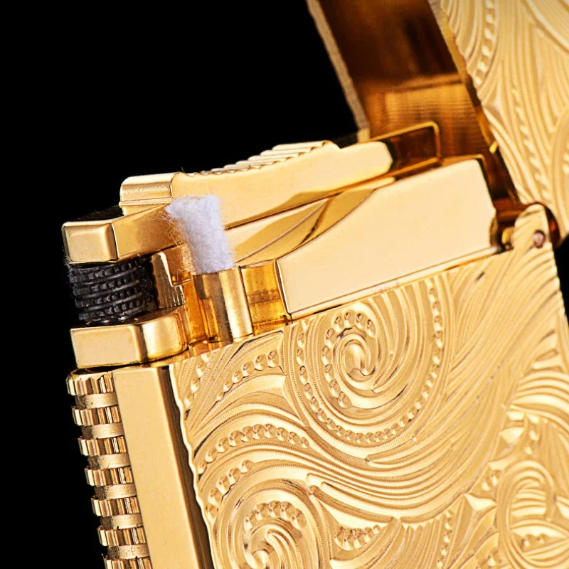 2024 High Quality Brass Gas Lighters Engraved Tobacco Smoking Different Cigarette Tools For Men Boyfriend Dad Gifts