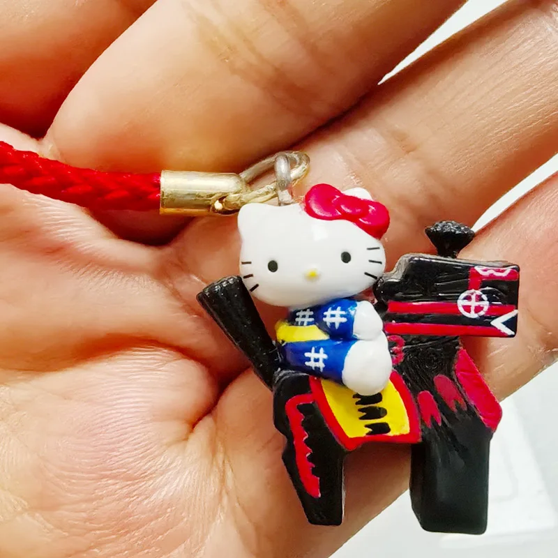 Kawaii Anime Pendant Cartoon HELLO Kittys Cat Doll Keychain  Collectible Toy Gifts