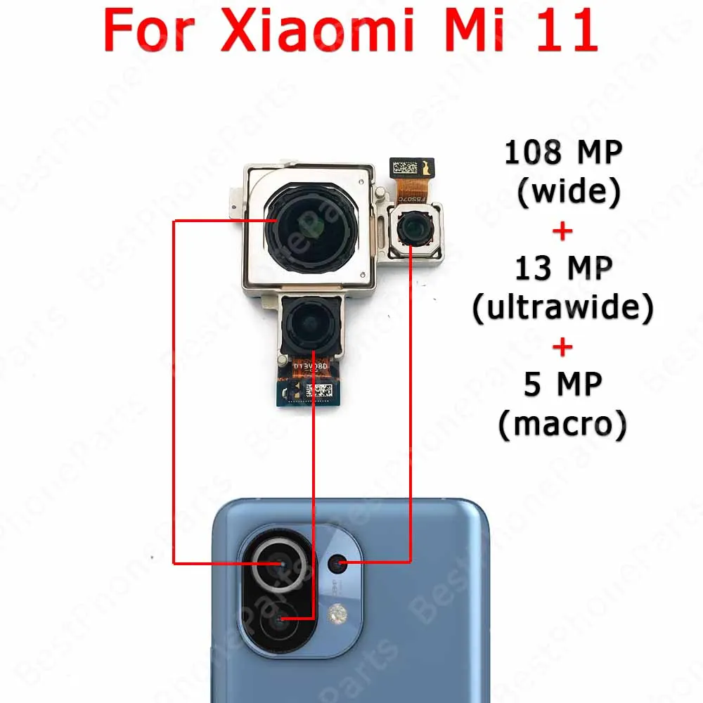 Rear Camera For Xiaomi Mi 11T Pro 11 Ultra Mi11 Lite 5G Back Camera Module Flex Backside View Replacement Spare Parts