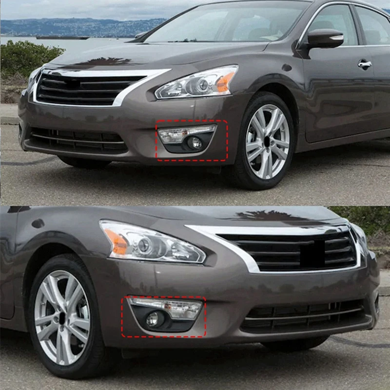 1Pair Front Bumper Lower Foglights Frame Cover Trim Parts For Nissan Altima/Teana 2013 2014 2015 Fog Lamps Grill Bezel