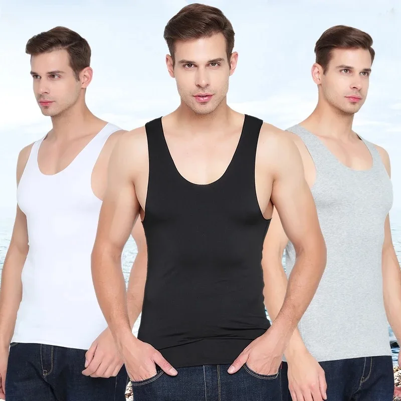 Eisseide, nicht abfärbend, Herren-Unterhemd, Herren-Sommerkörper, Jugend, Sport, Cross-Bar, ärmellose Unterwäsche, Bottoming-Sweatshirt, Unterhemd
