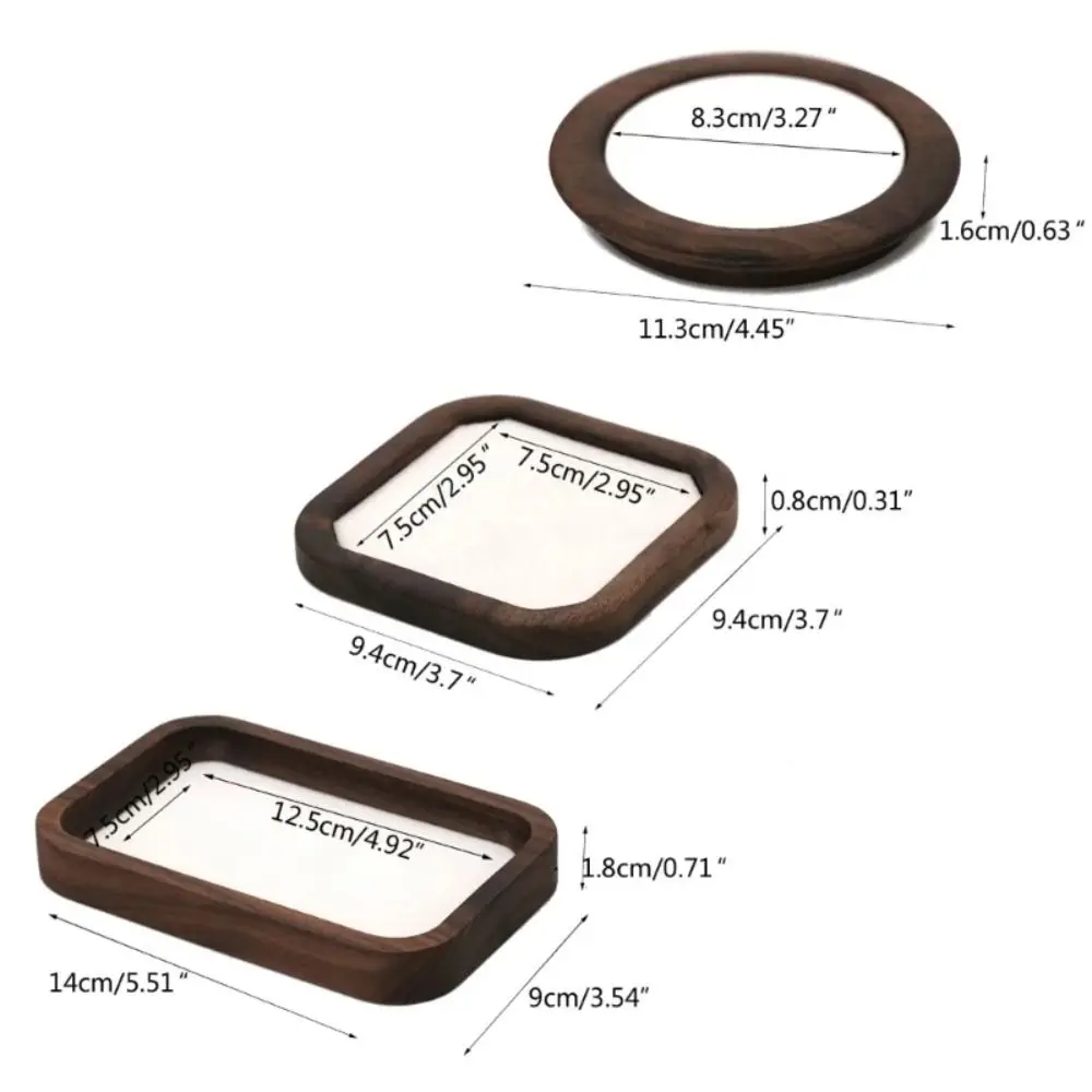 Geometrie Holz Ringe Tablett Exquisite Ohr Studs Fall Ohrringe Display Tablett Samt Schmuck Organizer Ring Ohrring Halter Hause