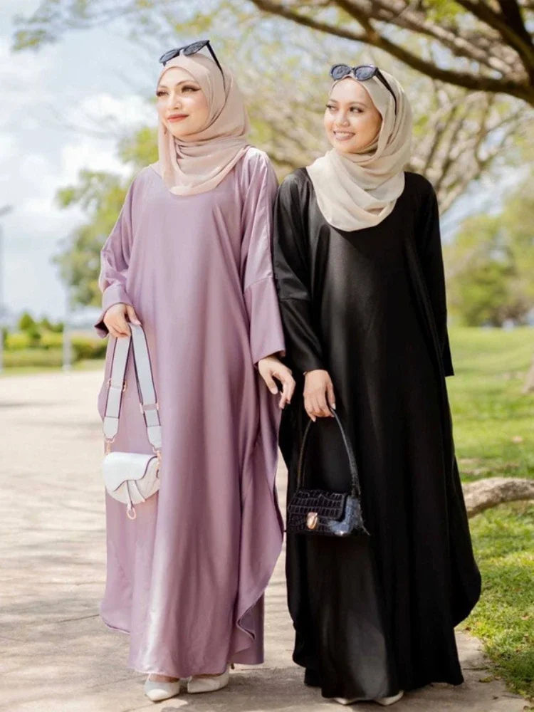 Eid Muslim Party Dress Women 2024 Prayer Garment Abaya Ramadan Morocco Kaftan Dubai Dresses Batwing Sleeve Islam Abayas jilbab