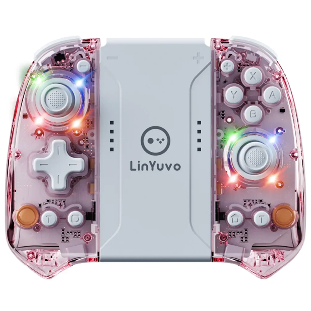 

KS58 JoyPad Wireless RGB Controller Slim Transparent Joystick Auto-Fire Wake-up Six-axis Gyro For Switch OLED Gamepad