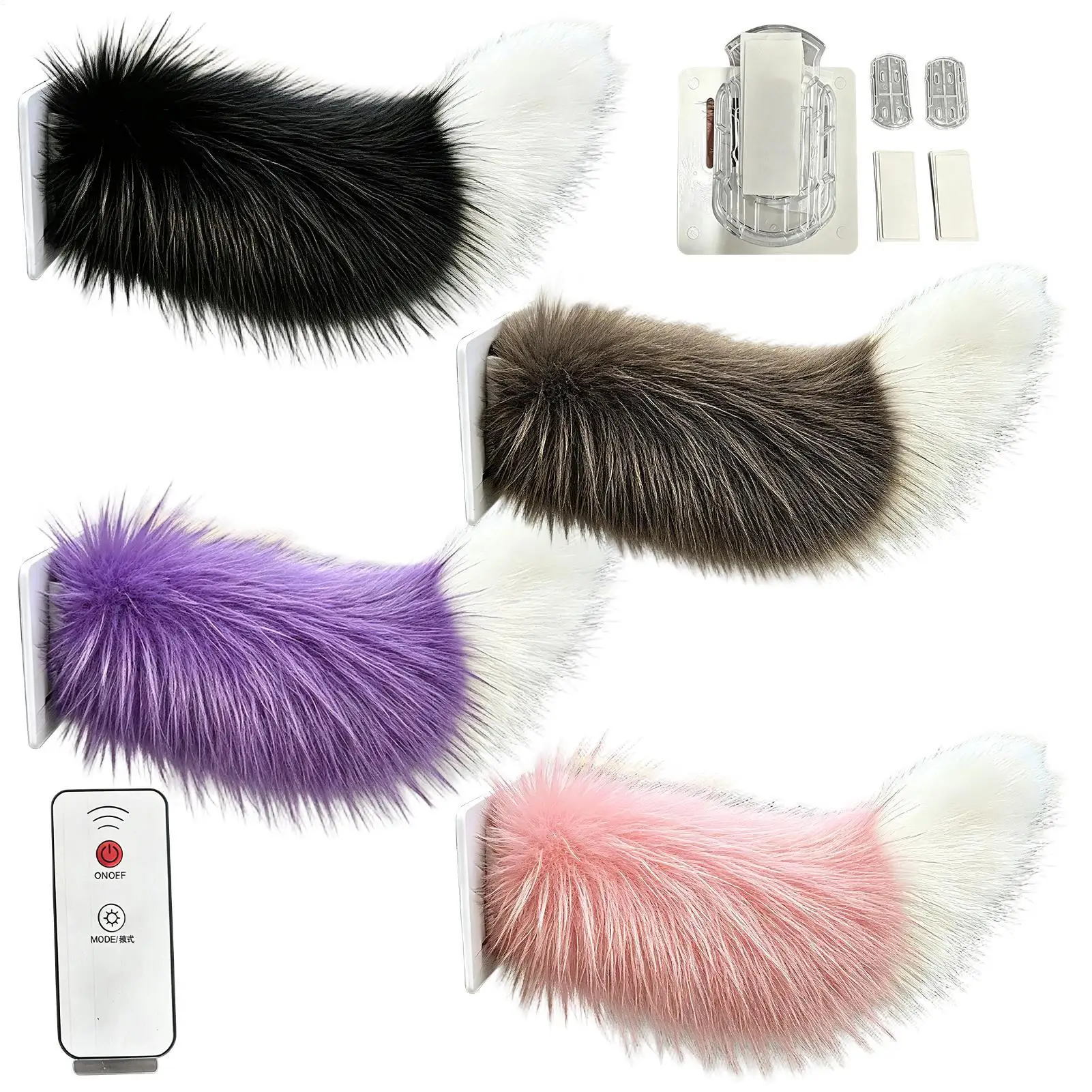Remote Control Electric Moving Tail Wagging Remote Control Rechargeable Realistic Cute Decor Car Exterior Ornaments For Vehicles