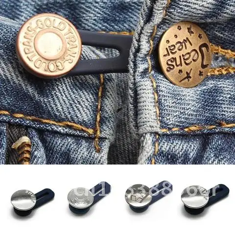 

1/5PCS Magic Metal Button Extender for Pants Jeans Free Sewing Adjustable Retractable Waist Extenders Button Waistband Expander