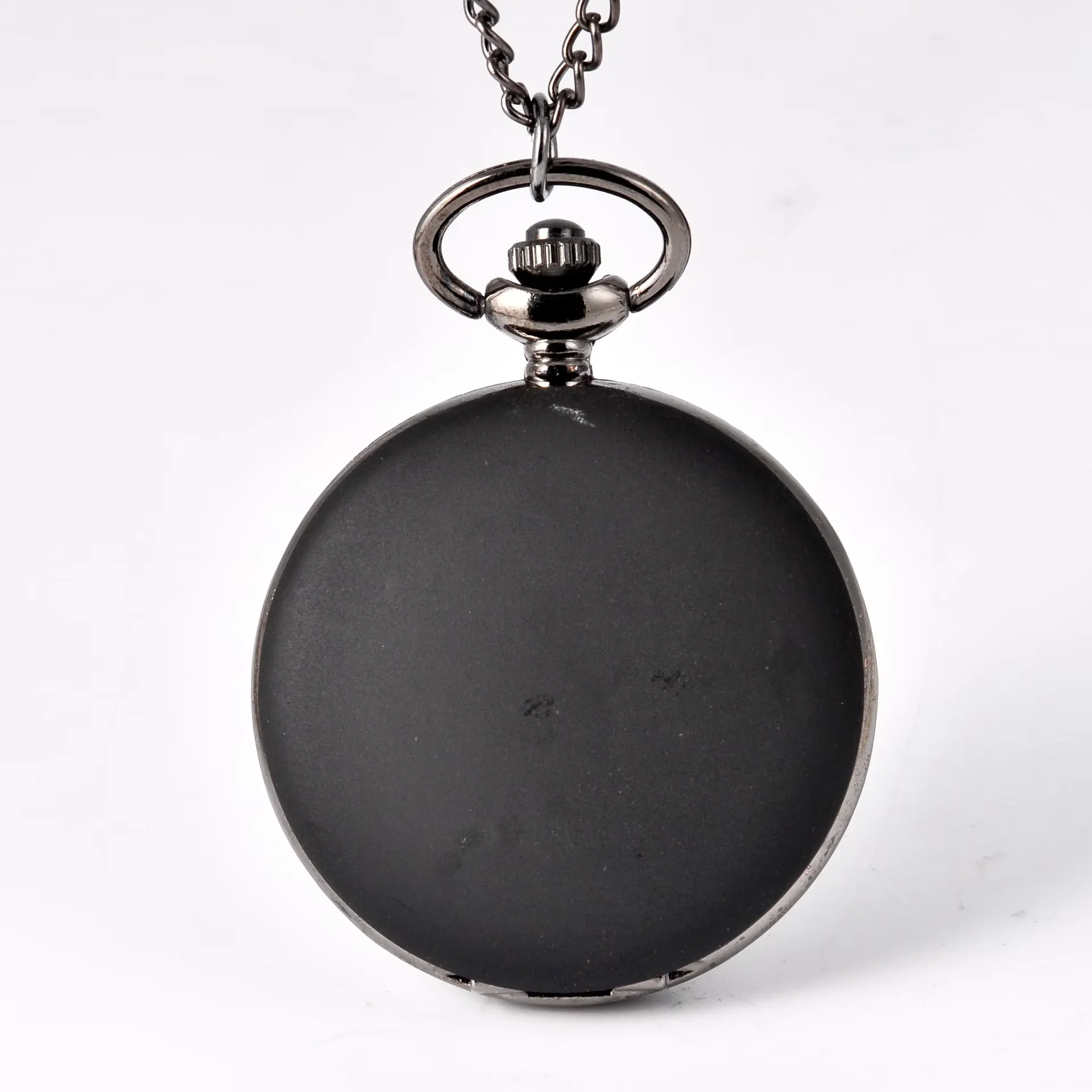 8826Large pocket watch black matte two-sided light