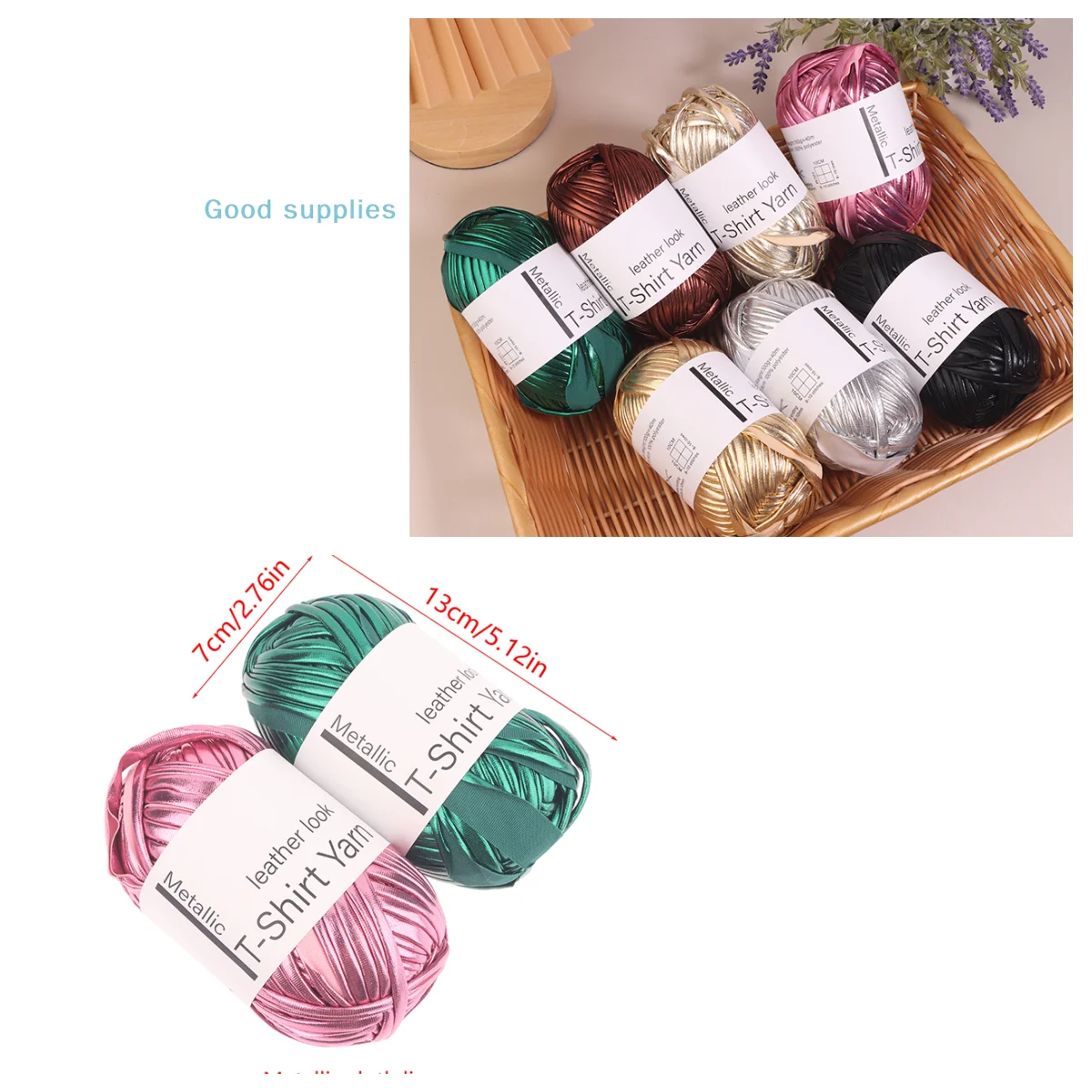 1PC 40M/Rolle Imitation Leder Glänzend Häkeln Garn Stoff Tuch Stricken Garn DIY Hand Stricken Garn Ball für Tasche Decke Kissen