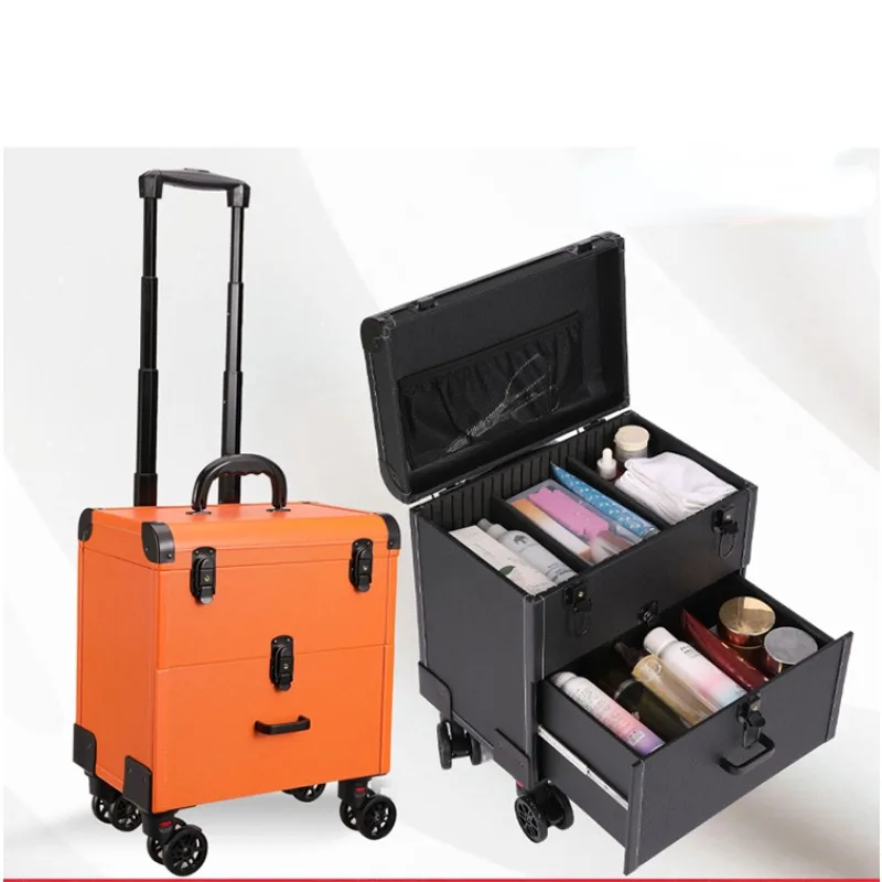 Tattoo embroidery toolbox Mobile door-to-door beauty, nail eyelashes, makeup storage, silent universal wheel trolley case