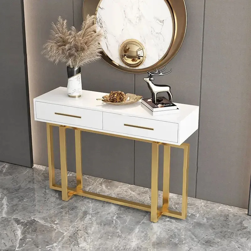 Modern Console Tables Corridor Narrow Console Table Minimalist Hotel Porch Cabinet Home Furniture Entrance Console with Drawers