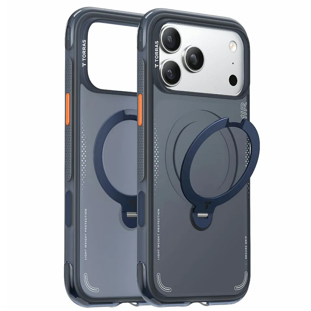 TORRAS Ostand Q3 Air Series for iPhone 17 Pro Case with Kickstand Compatible with Shockproof PC + TPU Phone Cover