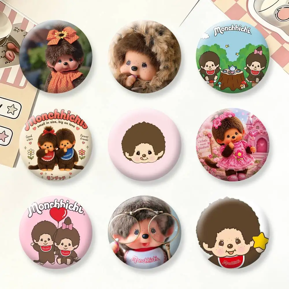 Anime M-Monchhichi Button Pins Backpack Clothing Decor Brooch Badge Jewelry Gifts for Kids