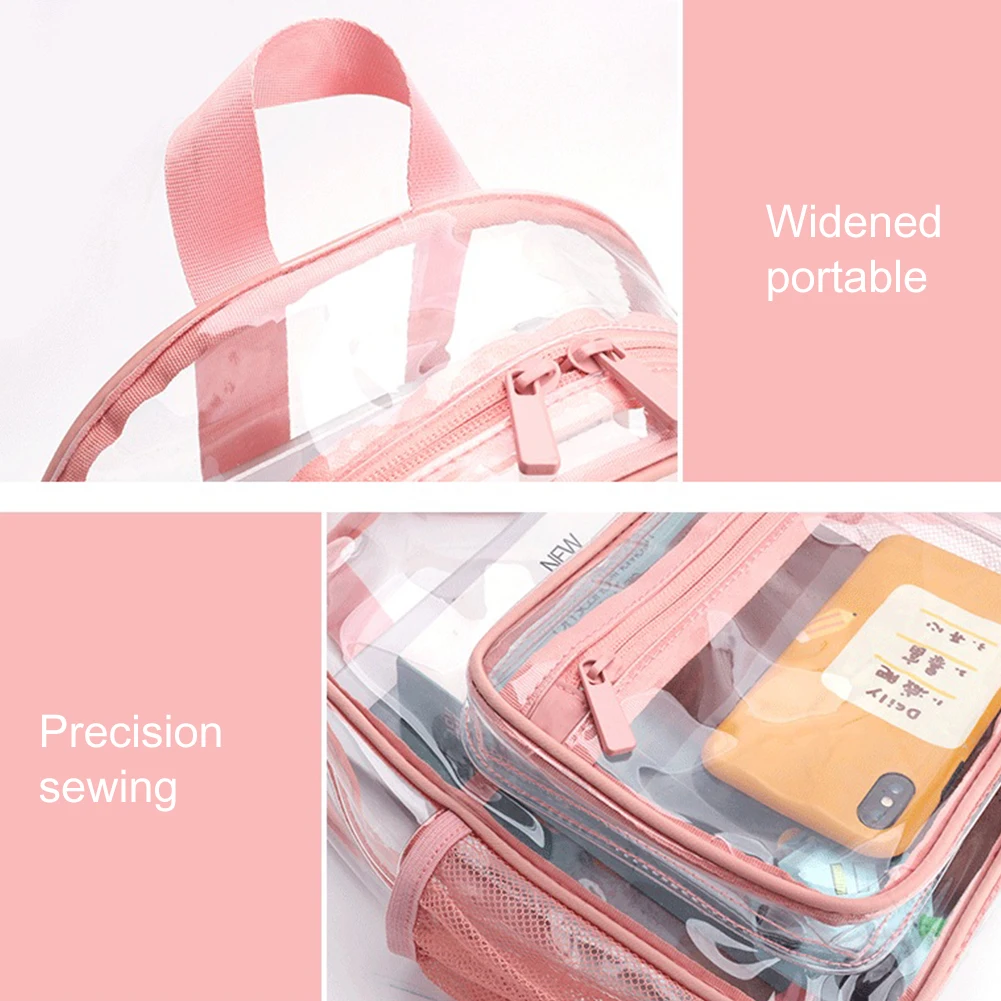 Casual Transparent Waterproof PVC Jelly Rucksack Storage Bag Student Backpack