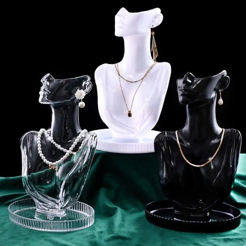 Necklace Display Rack Elegant Mannequin Shaped Jewelry Convenient Earrings/Necklace Presentation Stand