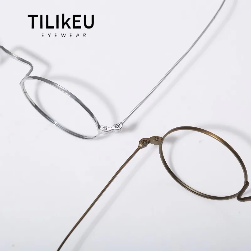 

New Ultra-Light Pure Titanium No Nose Pad Retro Round Eyeglasses Frames Women Trend Optical Glasses Frames Men No Nose Support