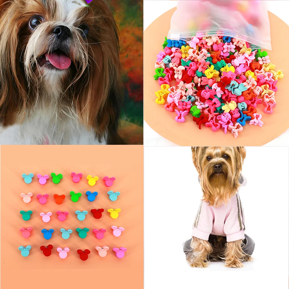 20 Pcs/Bag Cute Bibs Flower Crown Animals Pet Grooming Claws Hairpins Hair Clips Pet Dog Accessories Set,Puppy Accessories