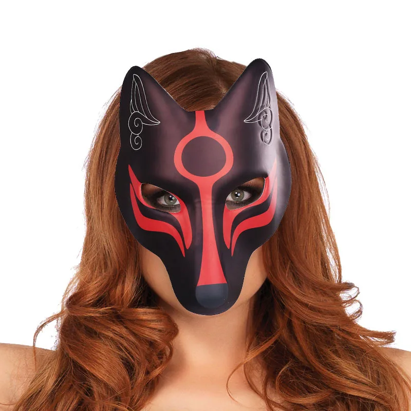

Halloween costume props Online celebrity DIY leather fox mask cosplay animation secondary party dance mask fox female props