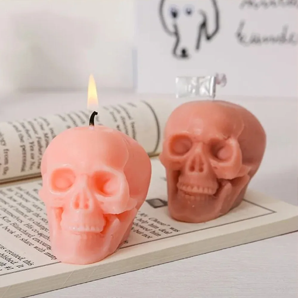 3D Human Skull Candle Halloween Decorative Bedroom Living Room Horror Aromatherapy Candles Home Party Gift