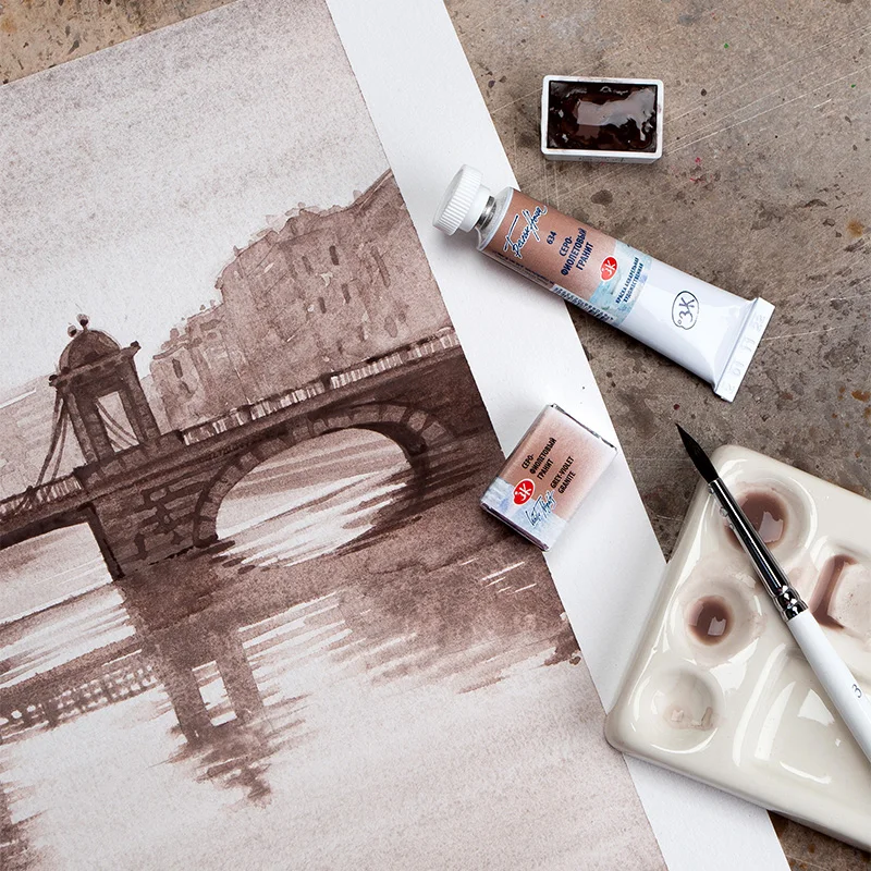 الروسية البيضاء ليالي اضافية غرامة الفنانين الصف الألوان المائية، 10 مللي أنابيب الرواسب ومعكرون سلسلة خاصة جديدة الألوان المحببة