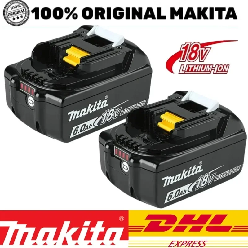 

Makita 18V 6.0Ah Battery Original Lithium ion Rechargeable Battery 18V 6000mAh drill Replacement Battery BL1860 BL1850 BL1860B