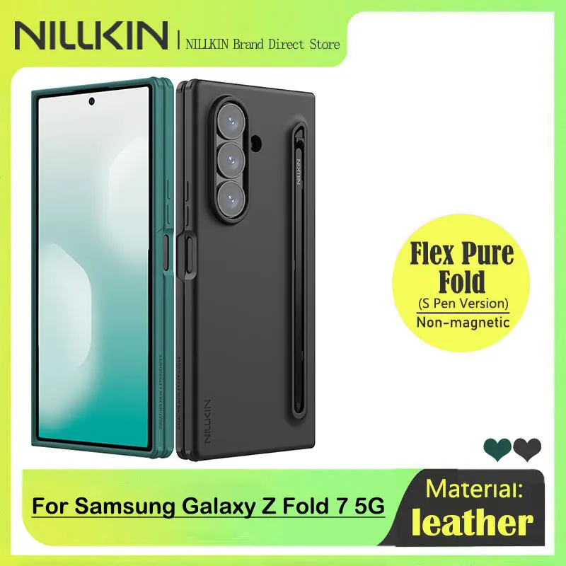 

For Samsung Galaxy Z Fold 7 5G, NILLKIN Flex Pure Fold Case S Pen Version, Food-Grade Silicone, Anti-Yellowing & Shockproof