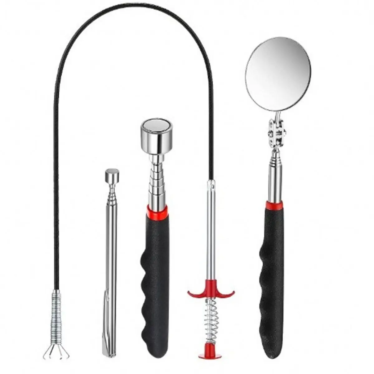 Promotion 4 Piece Automotive Magnetic Pickup Tool Kit with Flex Claw and Inspection Mirror