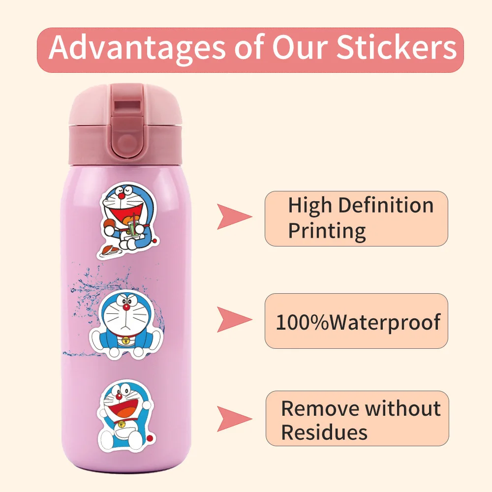 60PCS 로봇 고양이 도라에몽 애니메이션 그래피티 스티커 재미있는 만화 데칼 DIY 여행가방 전화 헬멧 기타 스크랩북 클래식 어린이 장난감