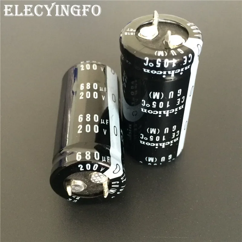 

2pcs 680uF 200V NICHICON GU Series 22x45mm High Quality 200V680uF Snap-in PSU Aluminum Electrolytic Capacitor