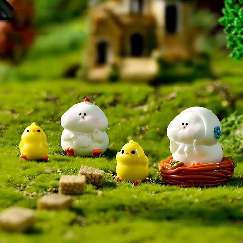 Hen Desktop Ornaments Bonsai Child  Home Decorative Chicken Miniatures Figurines Fairy Garden Ornaments Micro Landscape
