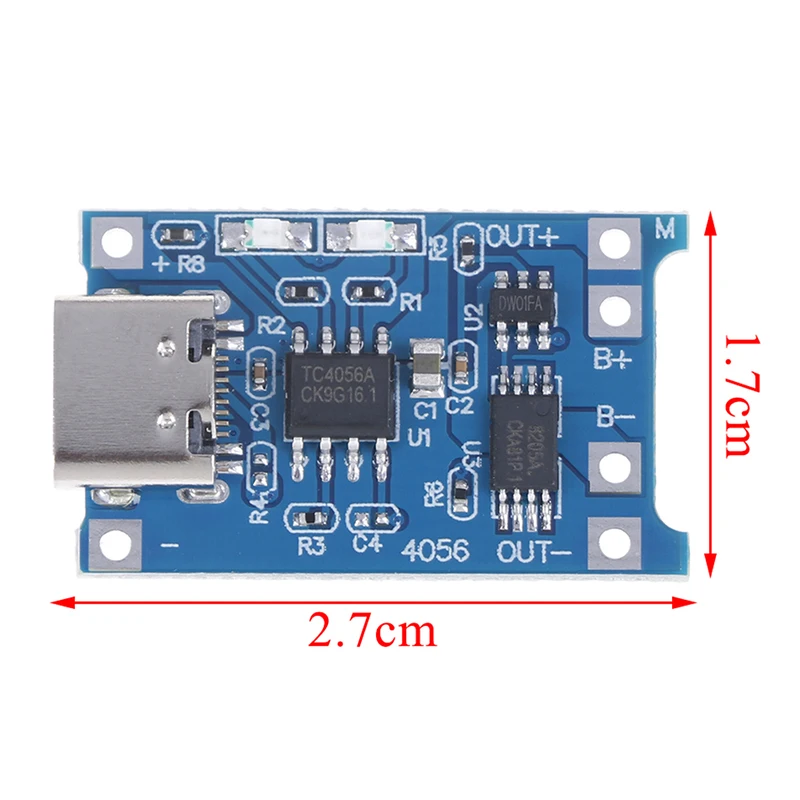 Type-C TP4056 18650 Lithium Battery Charging Board 5V 1A USB Li-ion Lithium Cell Charger Protection Module for Mobile Power DIY