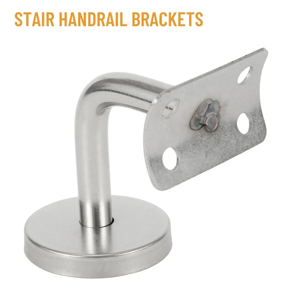 1pc Stair Handrail Bracket Bannister Wall Mounted Hand Rail Balustrade Mopstick Guardrail Fixed Strong Support Stainless Steel