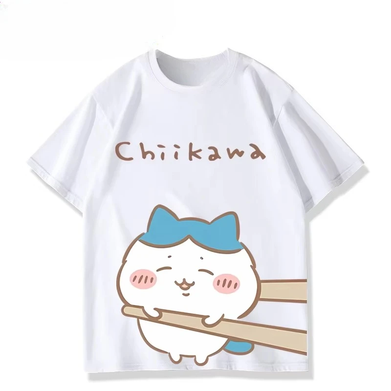 Summer Kawaii Chiikawa Graphic Tee Unisex Hachiware Usagi Anime Short Sleeve Sweet Trendy Couple Student Streetwear Fashion Tops image 6
