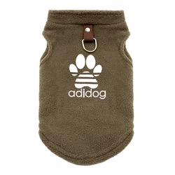 Soft Fleece Dog Clothes for Small Dogs Pull Ring Design Spring Autumn Winter Warm Pet  Pullover French Bulldog Jacket Pug Coats