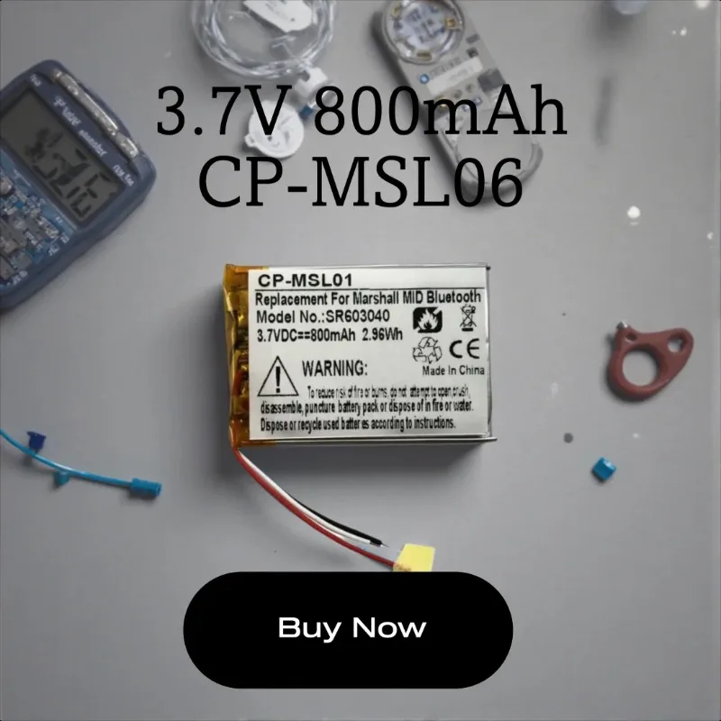 

New 3.7V 800mAh CP-MSL06 CP-MSL01 Battery for Marshall Major IV Bluetooth Headset Compatible VDL603040 Rechargeable Batteries