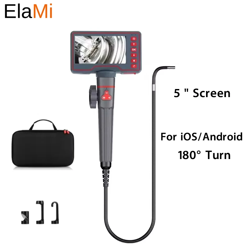 

5 " Articulating Industrial Endoscope 6mm&8.5mm Lens Two-Way 180Degree Steering Borescope With 6LED Lights For Equipment Inspect