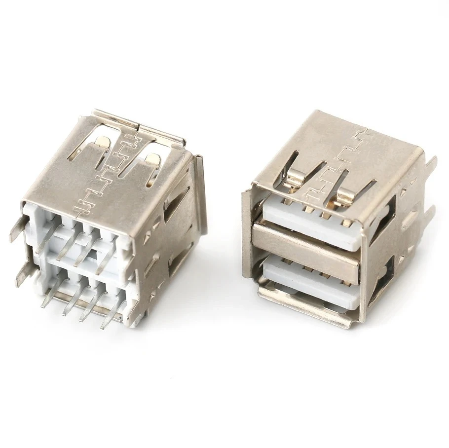 10PCS USB Interface Double-Layer Type a Standard Port Male And Female Solder Socket DIP Straight Bent Pin PCB Socket for Electro