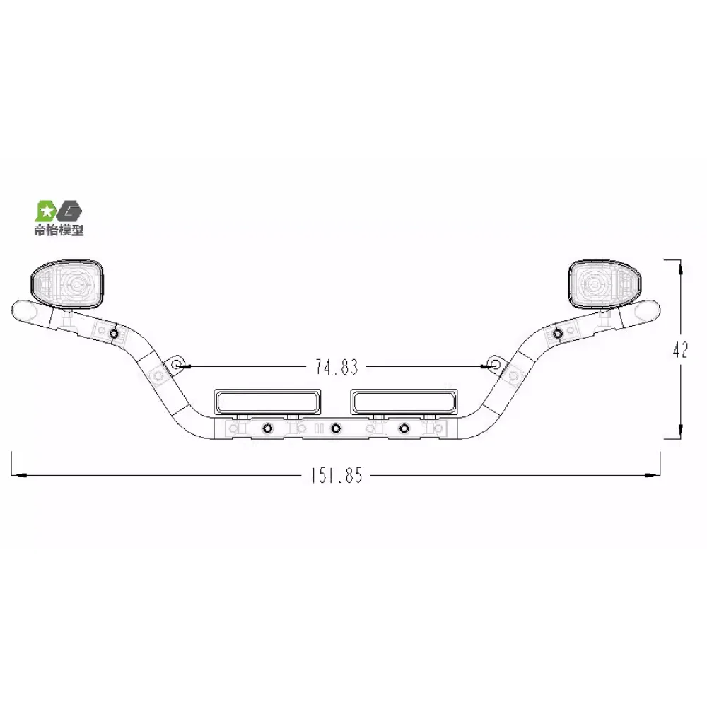 مصباح قضيب من الألومنيوم لمقطورة Tamiya Teague سكانيا 770s 56323 لـ 1/14 RC شاحنة قلابة مقطورة سكانيا فولفو بنز مان جزء