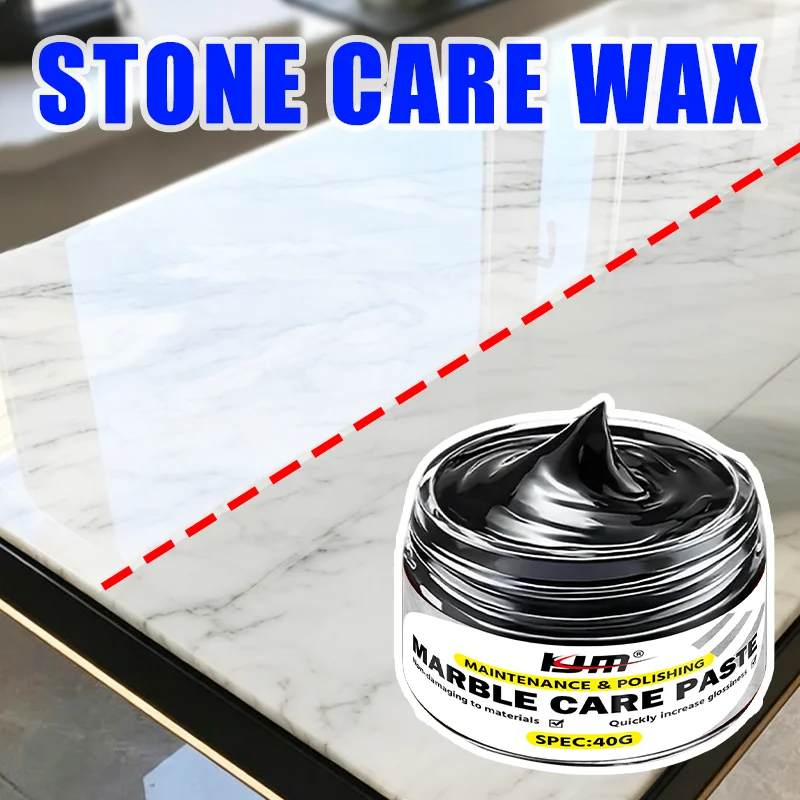KJM Stone Polishing Maintenance Paste, Marble Granite Care Wax for Restoring Luster on Kitchen Countertops & Bathroom Floors