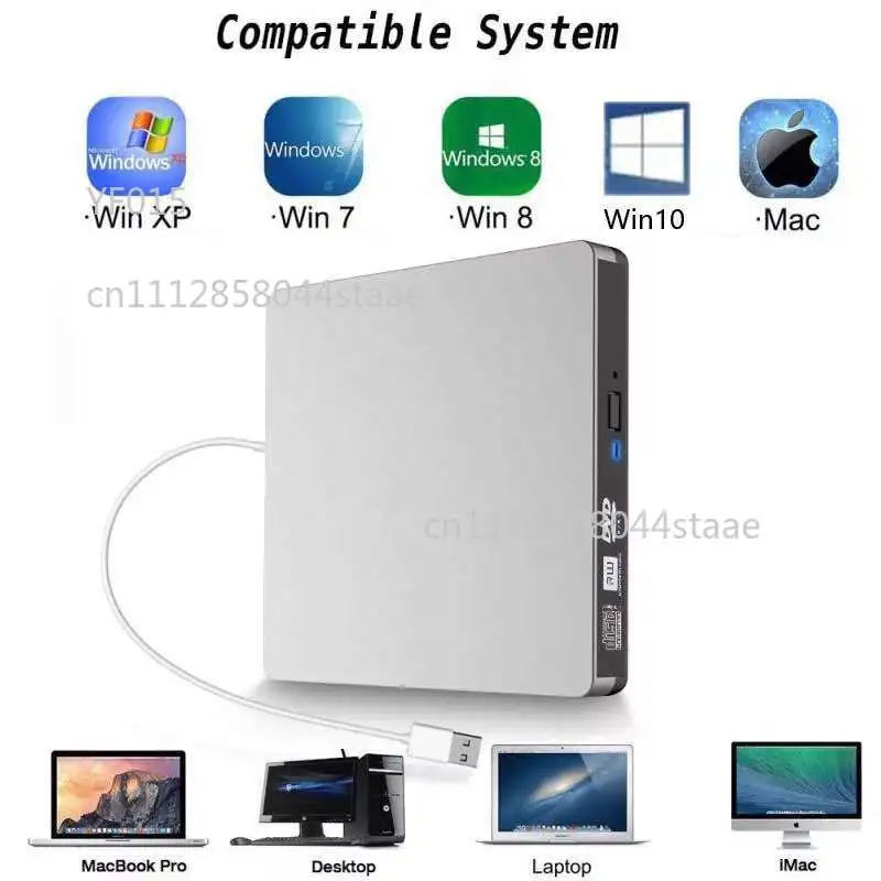USB 3.0 External DVD Drive Portable CD DVD RW Burner Writer Player for Laptop Desktop