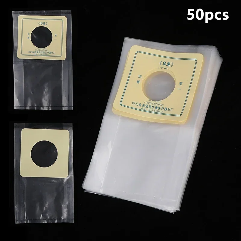 50pcs 2.5/3.5/4.5/5.5cm Disposable Drain Valve Colostomy Bags For Adults One-Piece System Ostomy Pouch