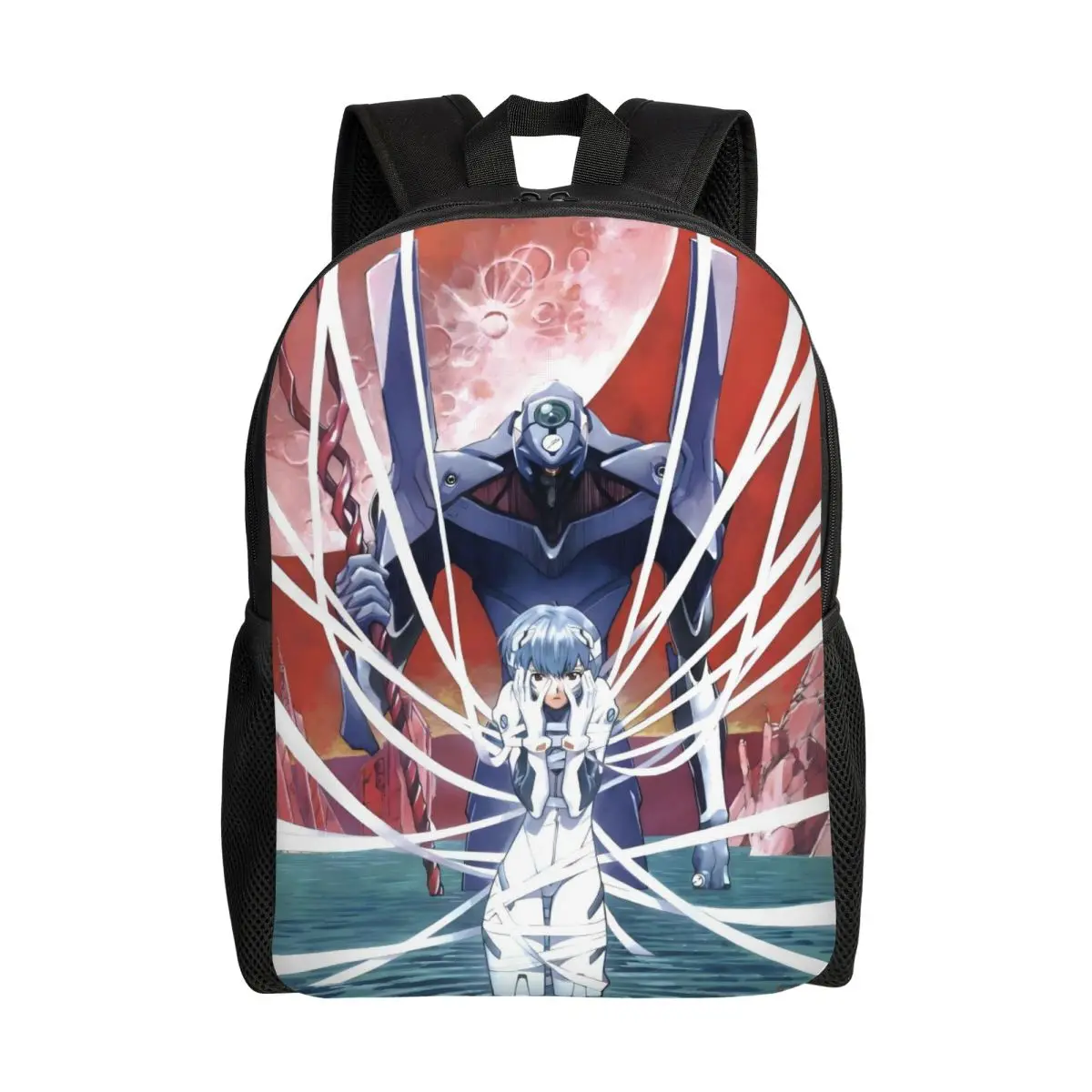 

Рюкзаки с принтом аниме-комиксов E-Evangeliones для женщин и мужчин, модные сумки для книг, для колледжа, школы, сумки с киномотивами