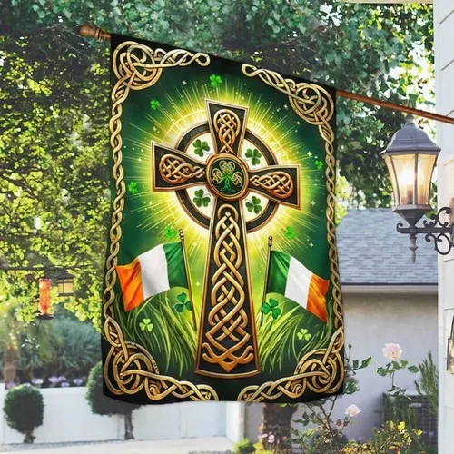 Irish Celtic Knot Cross St. Patrick's Day Flag Graden Flag XXH LLP LLX uui