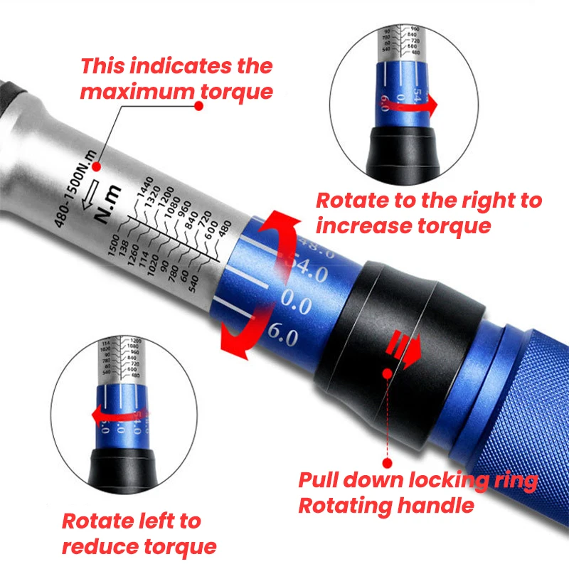 High Precise Quick-release Torque Wrench Repairing Tool Polish Two-Way Precise Preset Torque Spanner Adjustable Hand Tools