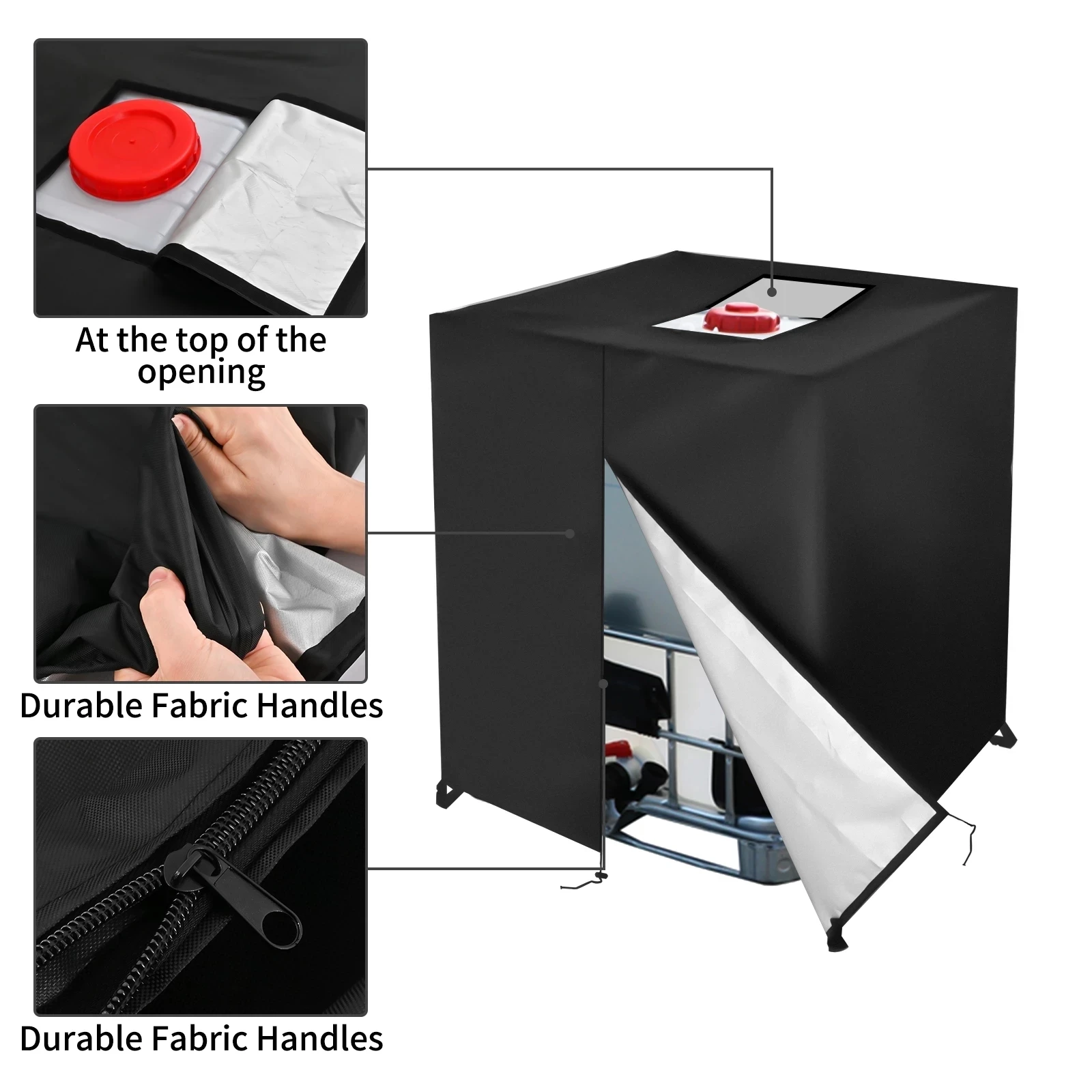 210D waterproof dust cover rainwater tank Oxford cloth UV protection cover garden box cover IBC container protective cover - Image 2