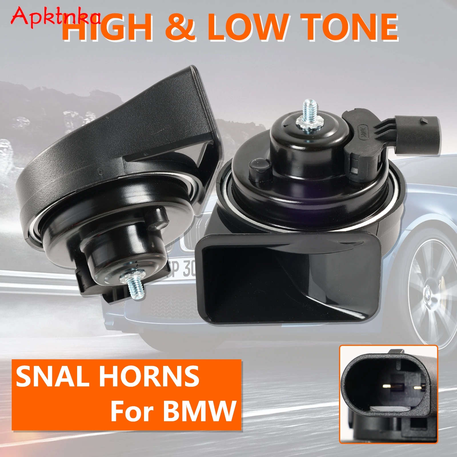 12V High Low Pitch Snail Horn Loud For BMW X3 F25 X4 F26 X5 E70 X6 E71 F01 F02 F03 F04 F06 F12 61337400706 110-125db 410/510Hz