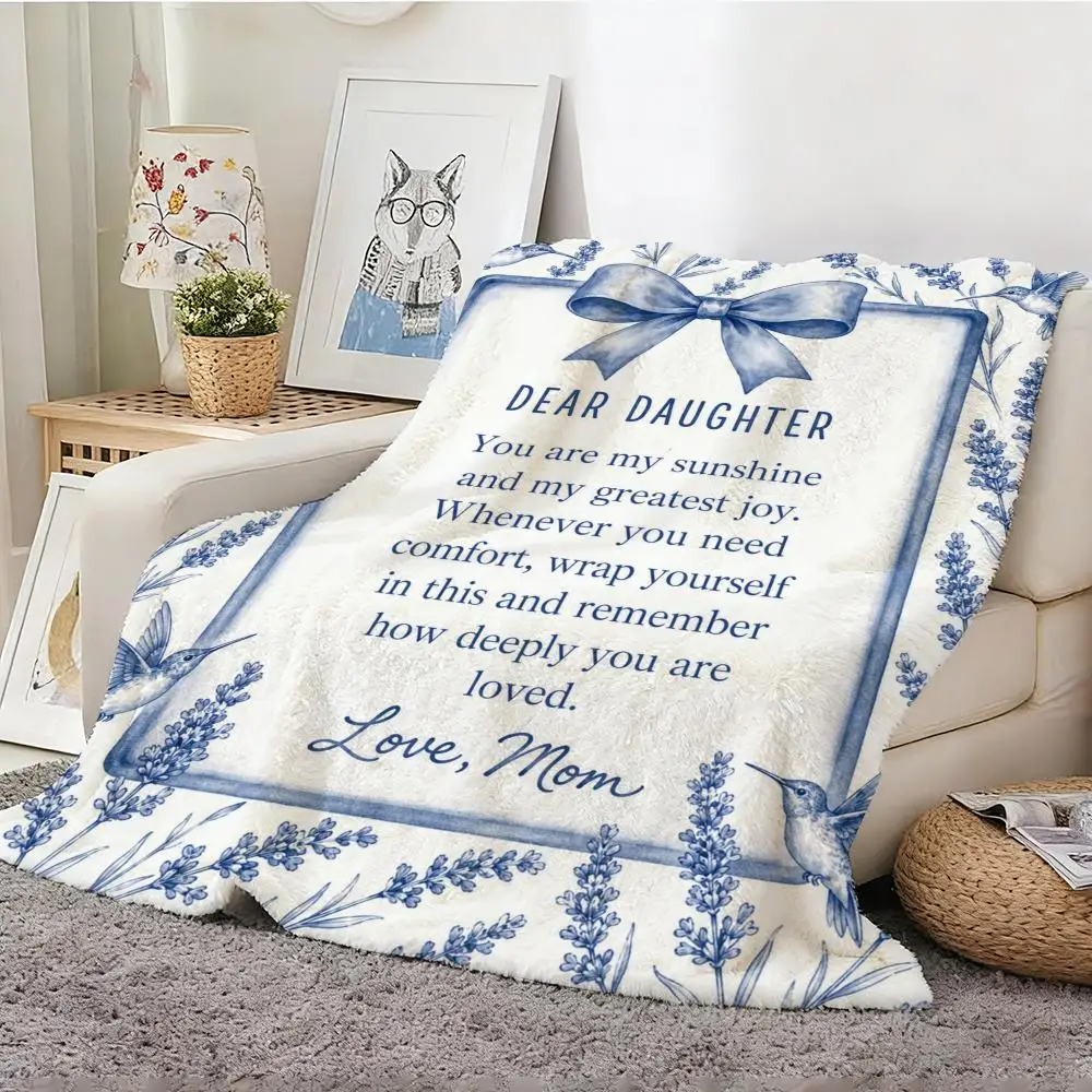 Blue Botanical Tribute Throw Lightweight Soft Flannel Throw Blanket Skin-friendly Cooling AC Nap Blanket for Sofa Couch Bed