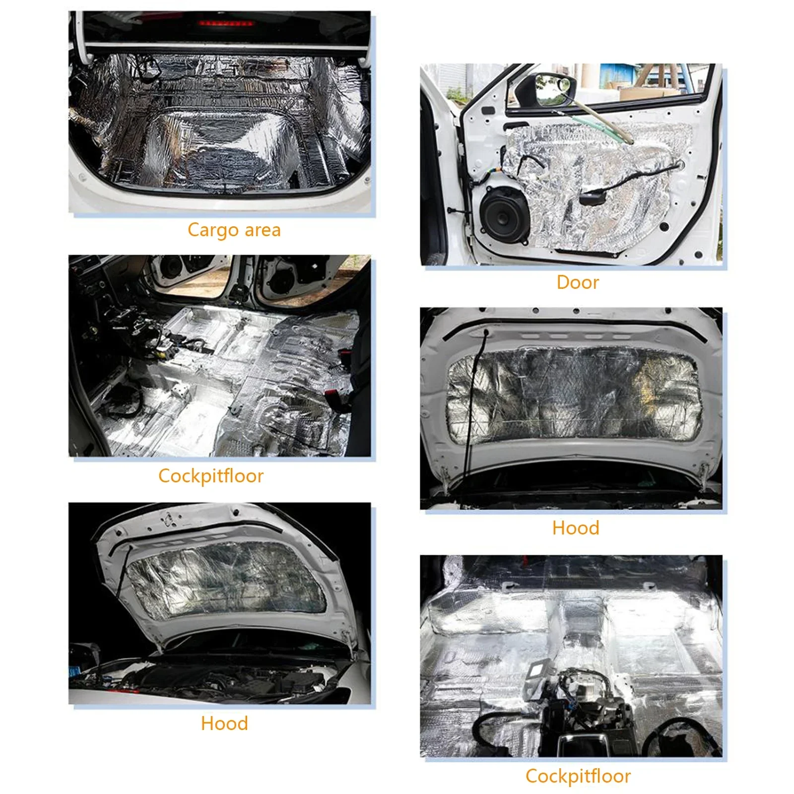 5/10MM Sound Deadener Heat Insulation Mat Car Van Sound Proofing Deadening Insulation Car Hood Insulation Silent Door Wall image 2