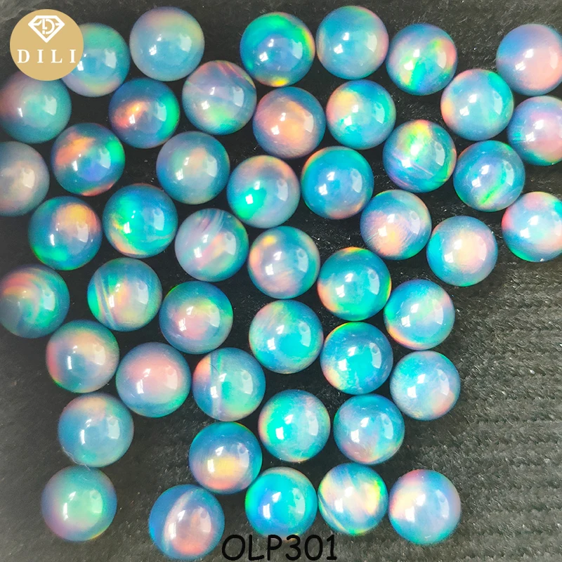 20pcs/Lot OP301 Full Hole/Half Hole/Without Hole 3mm-10mm Synthetic Ball Shape Oparex  Aurora Effect Nebula Opal Beads