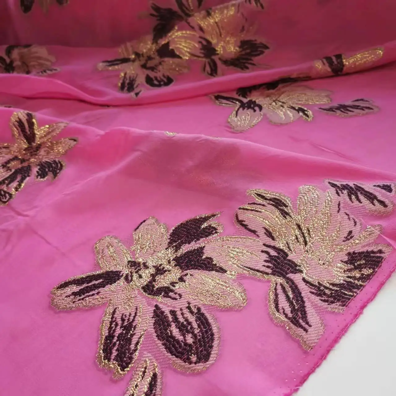 Tissu Soie en soie Jacquard Lurex, brocart de fleurs métalliques, pour Dirac Cosplay, matériel de danse Saree