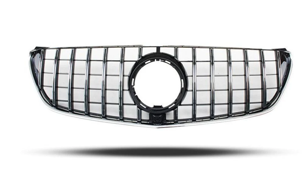 Car Front Bumper Grill Grille Hood Mesh Center Grid Auto Kit For Mercedes Benz V Class W447 V260 2016 2017 2018 2019 GT R Style